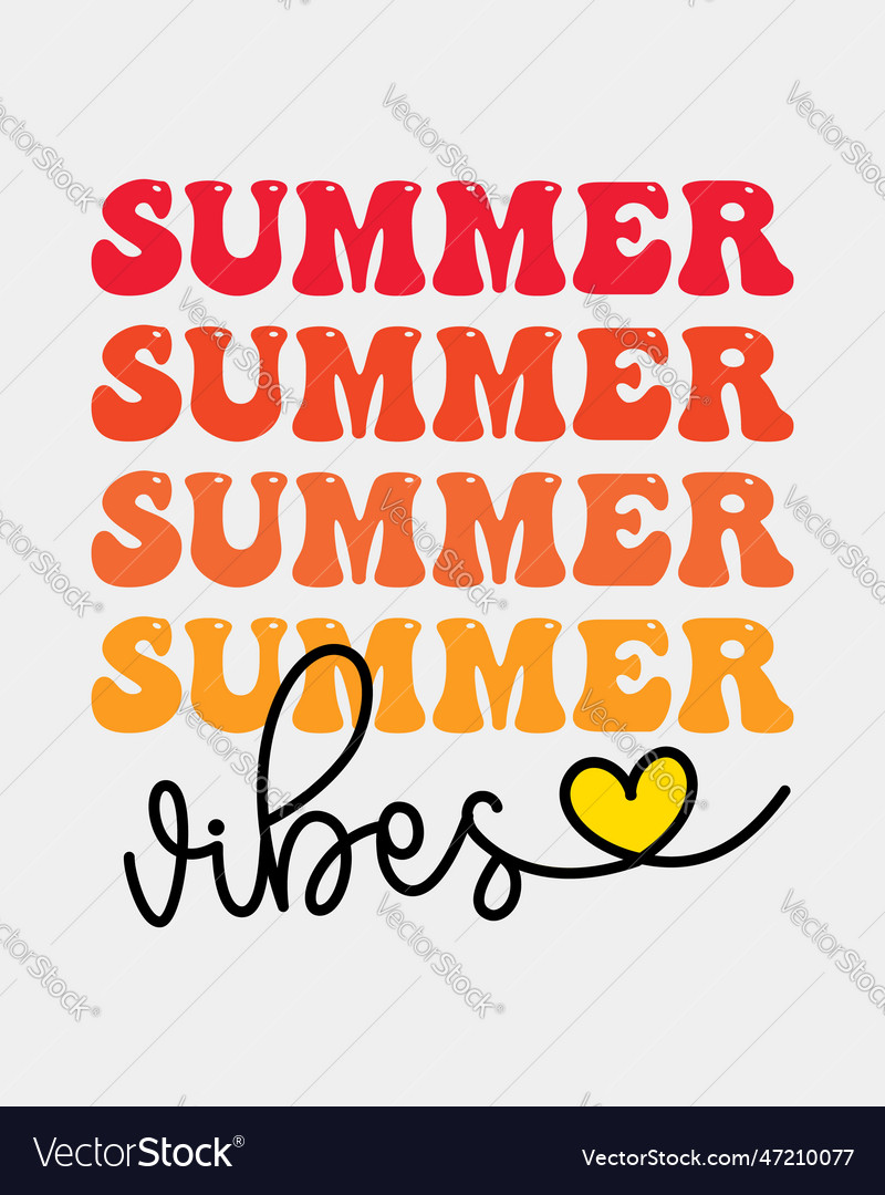 Premium Vector  Summer vibes text with sun sticker groovy