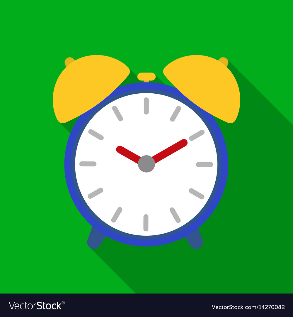 Alarm clock icon in flat style isolated on white Vector Image