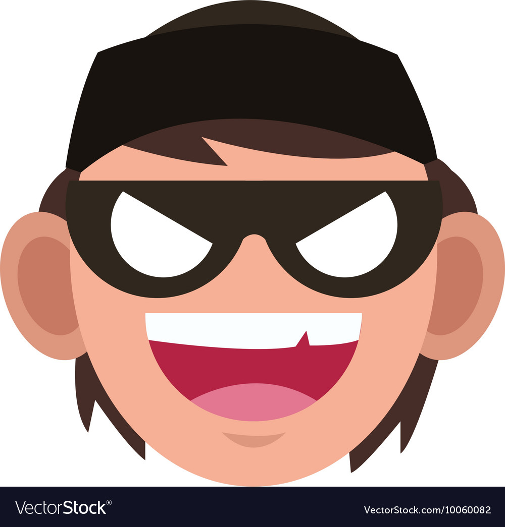 Criminal man with mask icon Royalty Free Vector Image