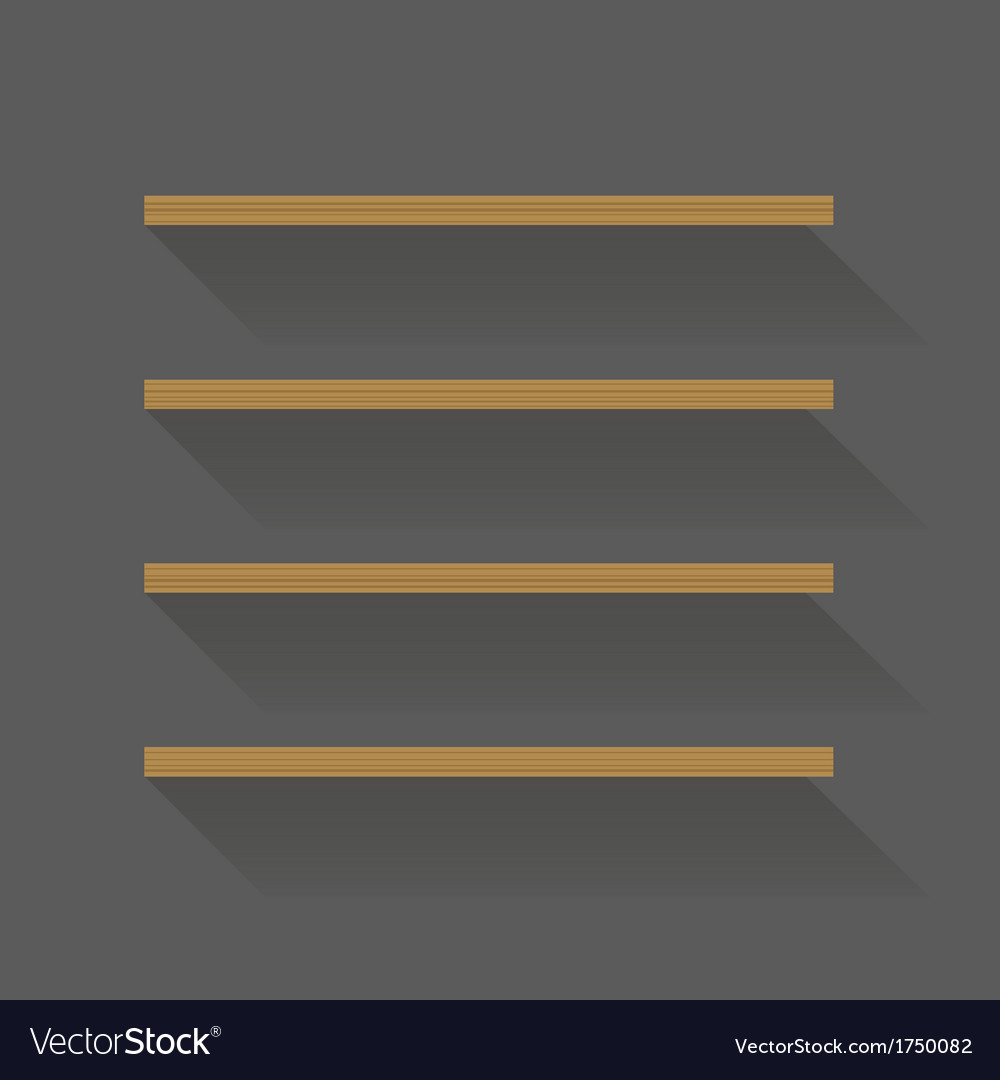 Flat design empty book shelves Royalty Free Vector Image