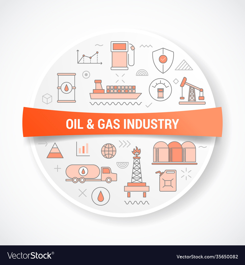 Oil and gas industry concept with icon Royalty Free Vector