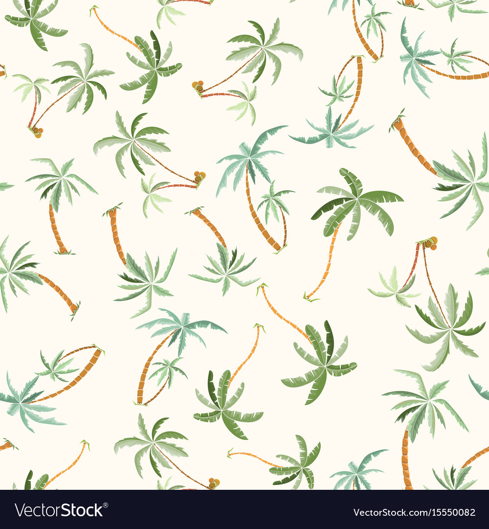 Seamless tropical palms pattern Royalty Free Vector Image