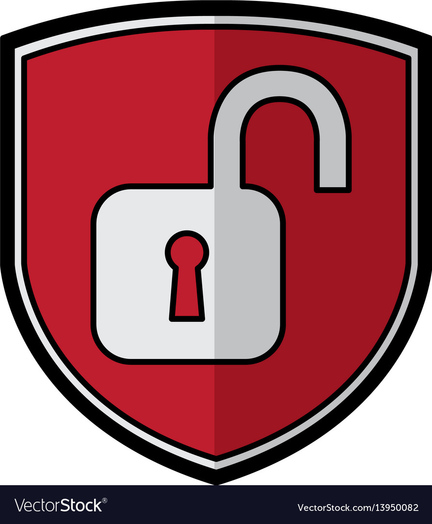 Shield insurance with padlock isolated icon Vector Image