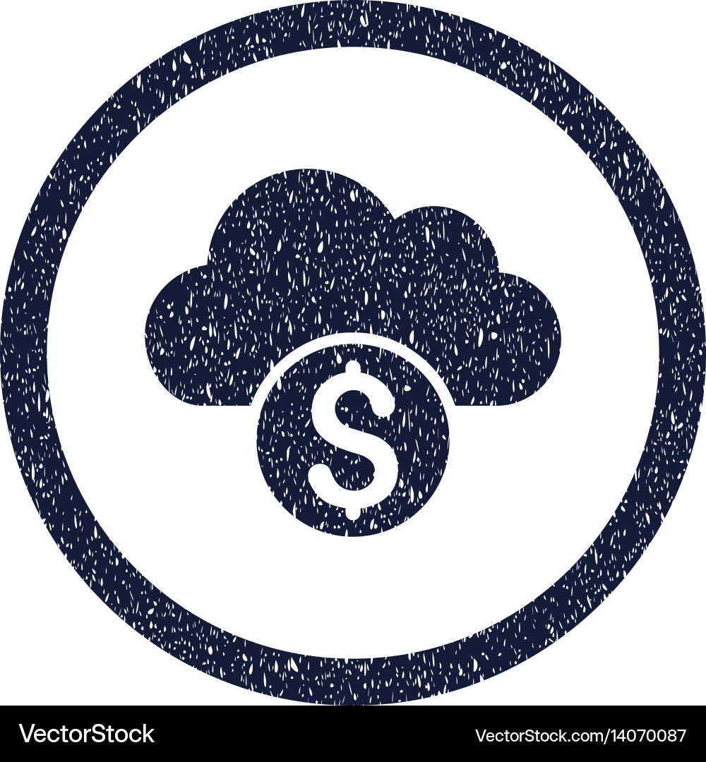 Cloud banking rounded grainy icon Royalty Free Vector Image
