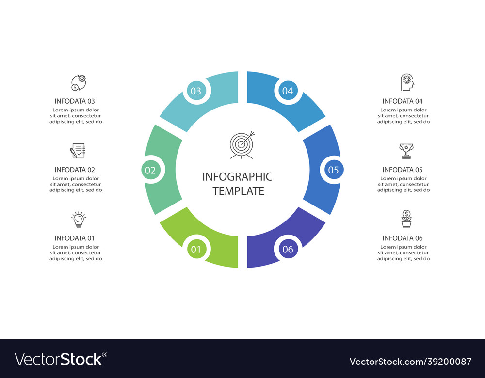 Creative concept for infographic with 6 steps Vector Image