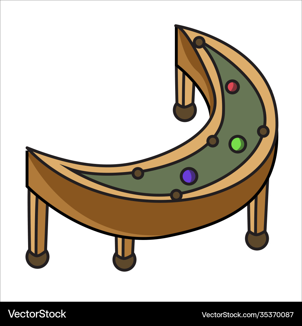 Crescent pool table variation Royalty Free Vector Image