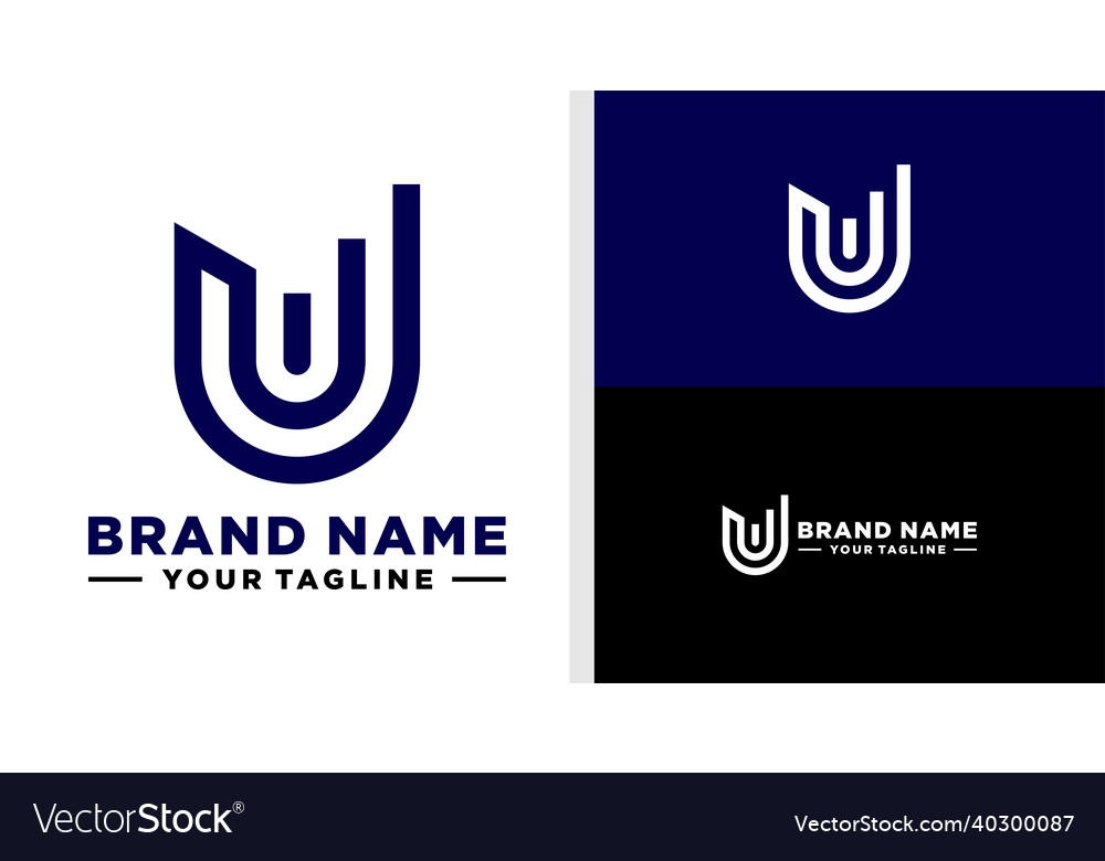 Letter u logo building chart investment editable Vector Image