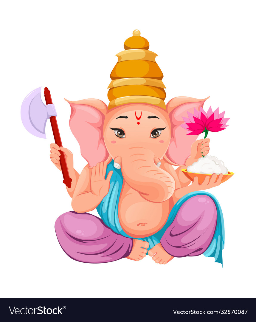 Lord ganesha idol in traditional indian clothes Vector Image