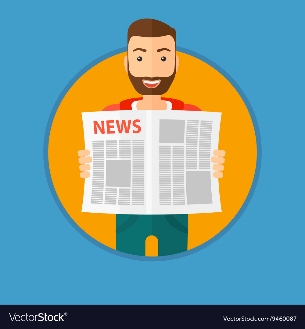 Man reading newspaper Royalty Free Vector Image