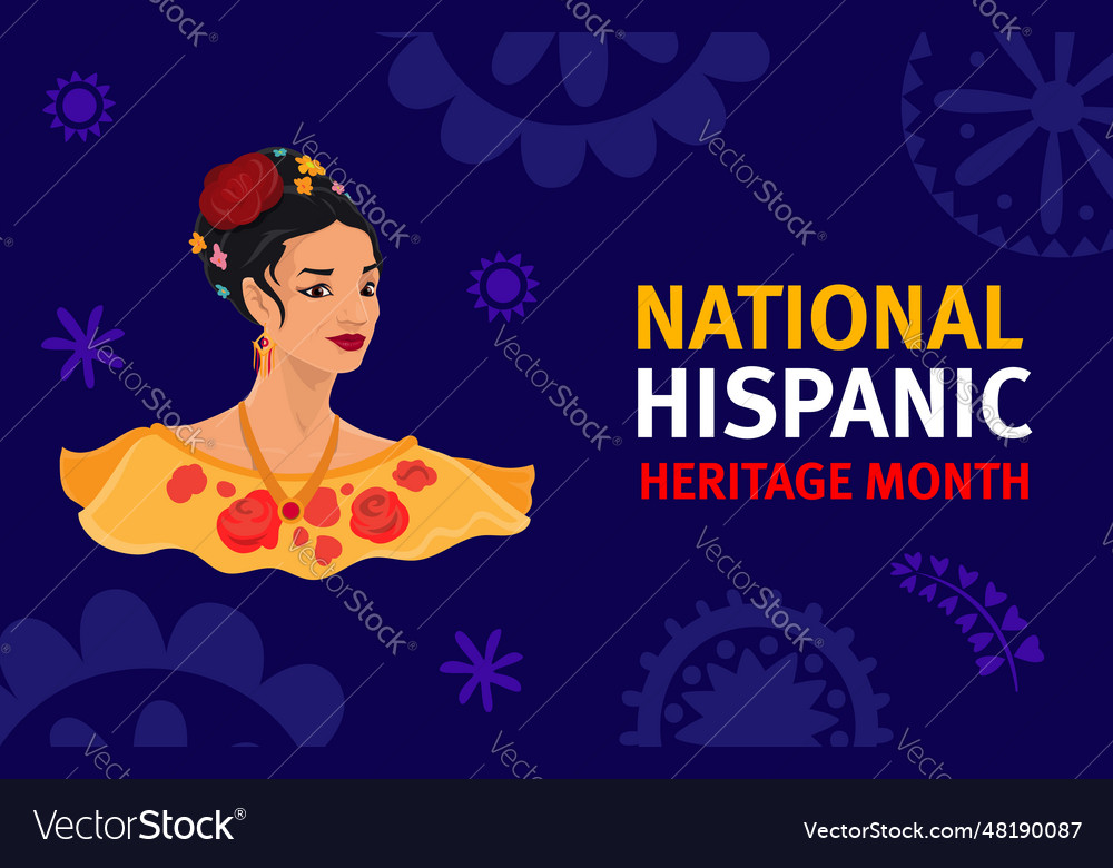 National hispanic heritage month - National Hispanic Heritage Month Banner With Woman Vector 48190087 