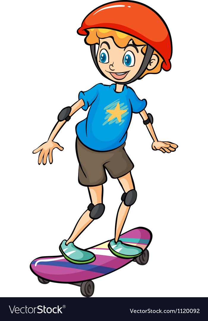 A boy playing skateboard Royalty Free Vector Image