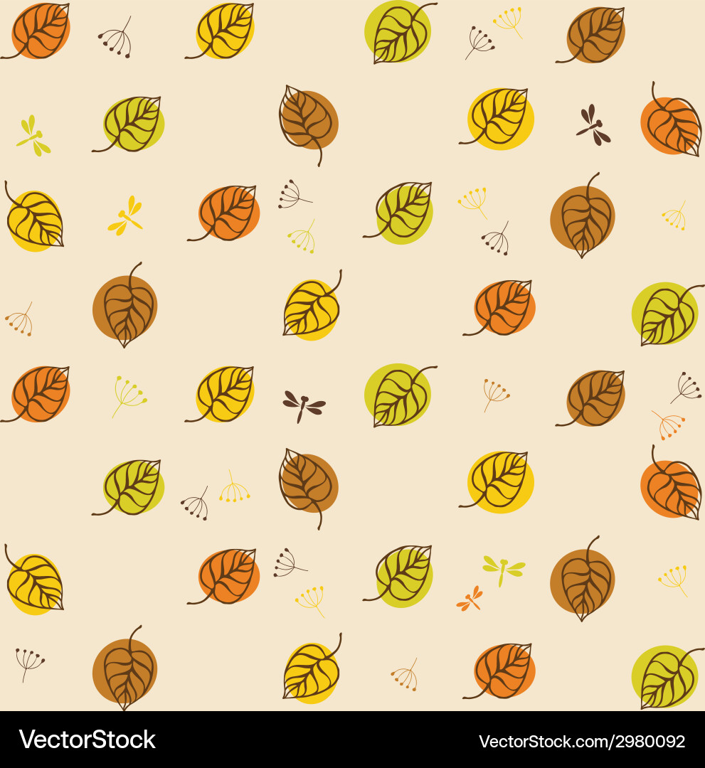 Autumn leaves pattern Royalty Free Vector Image