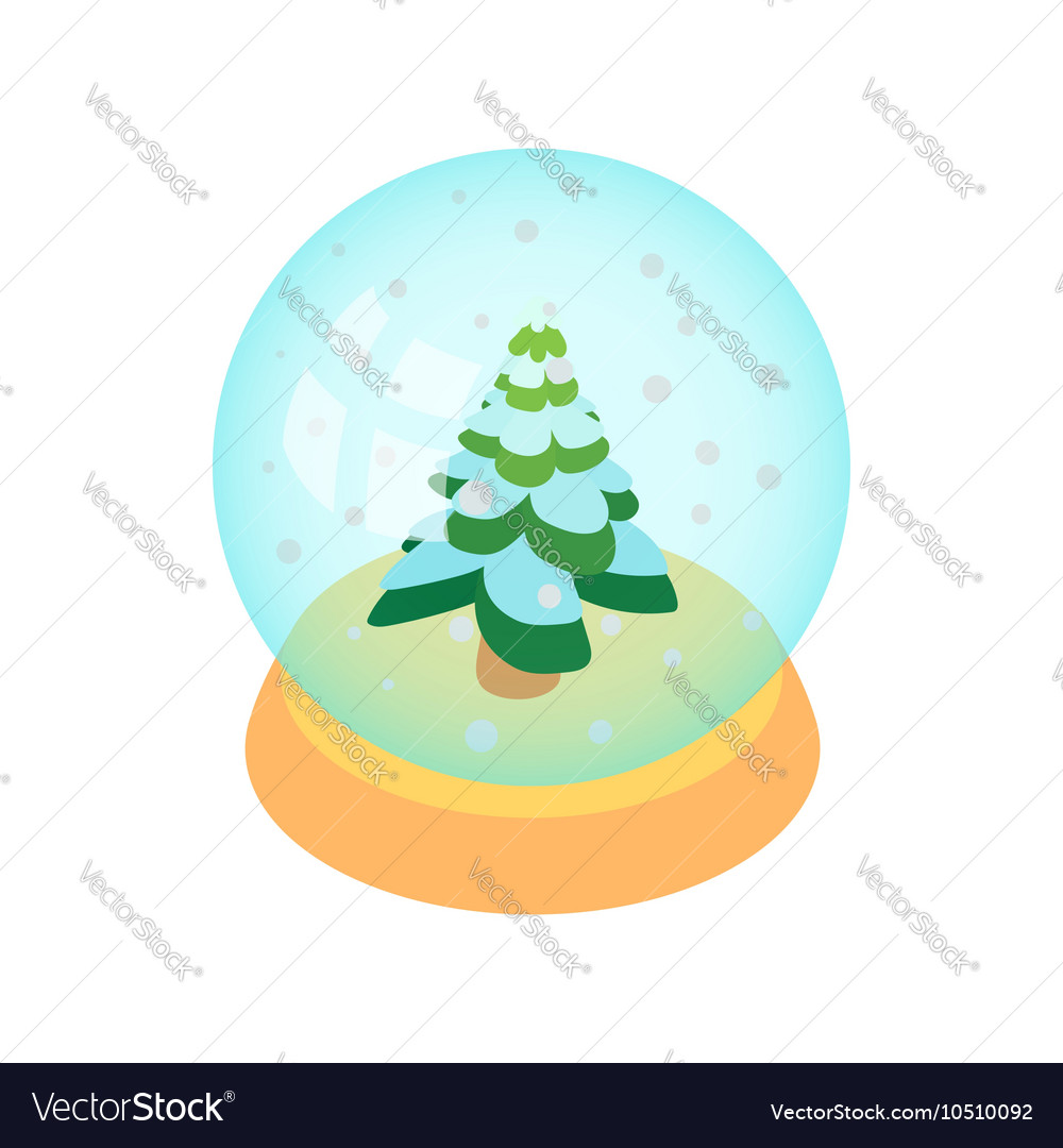 Crystal christmas ball icon cartoon style Vector Image