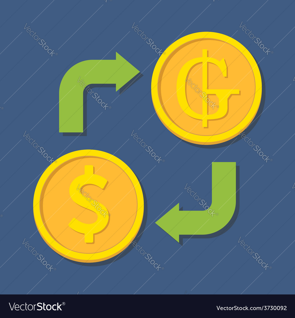 Currency Exchange Dollar And Guarani Royalty Free Vector Currency Exchange Dollar And Guarani Vector Image