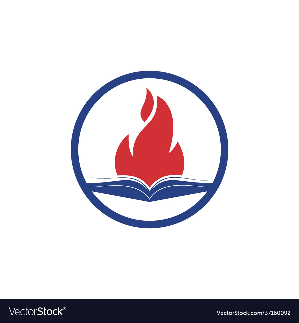 Education Fire Logo Design Royalty Free Vector Image