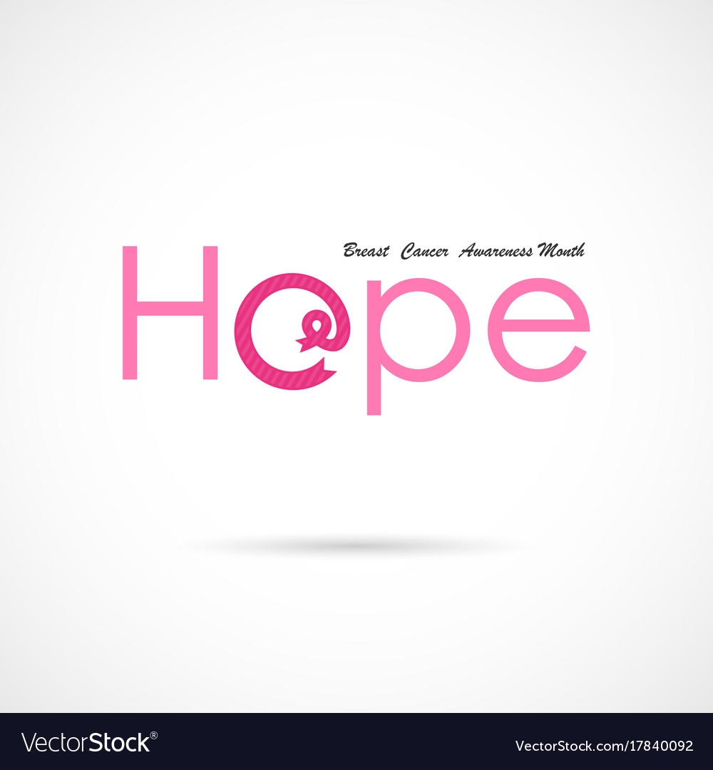 Hope word iconbreast cancer october awareness Vector Image