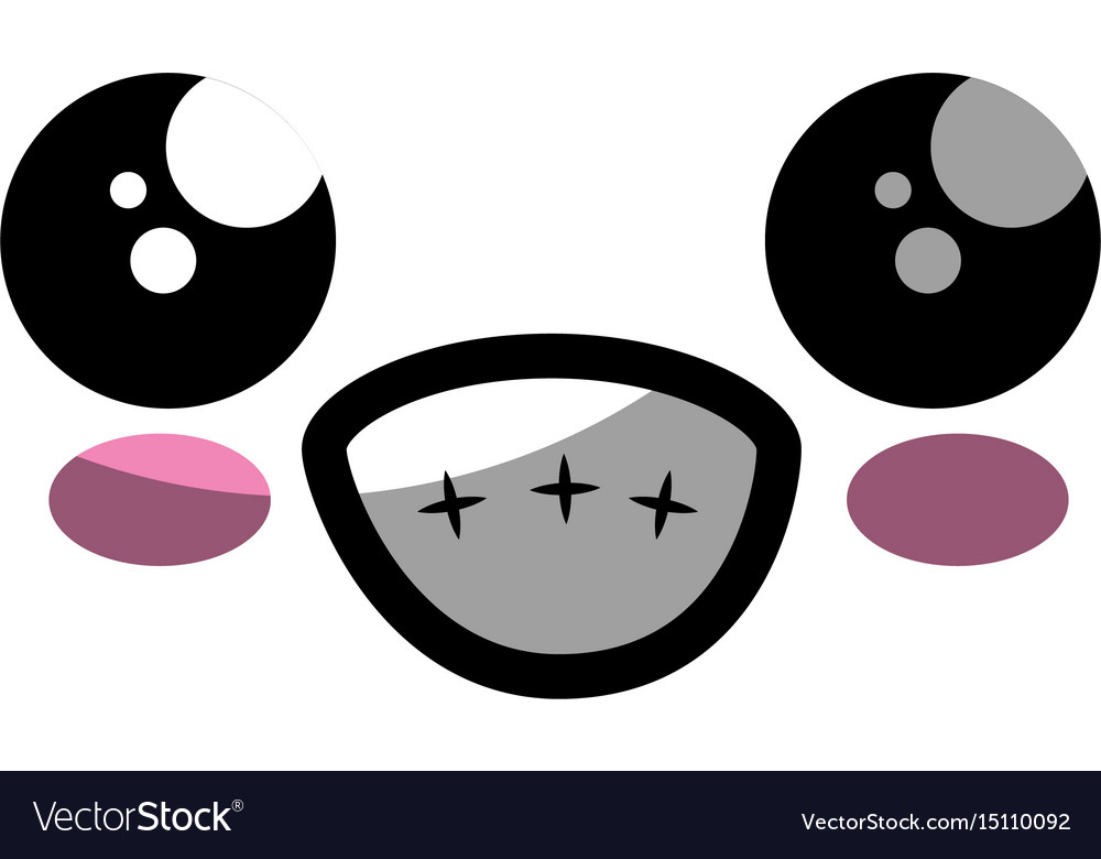 Kawaii cartoon face Royalty Free Vector Image - VectorStock