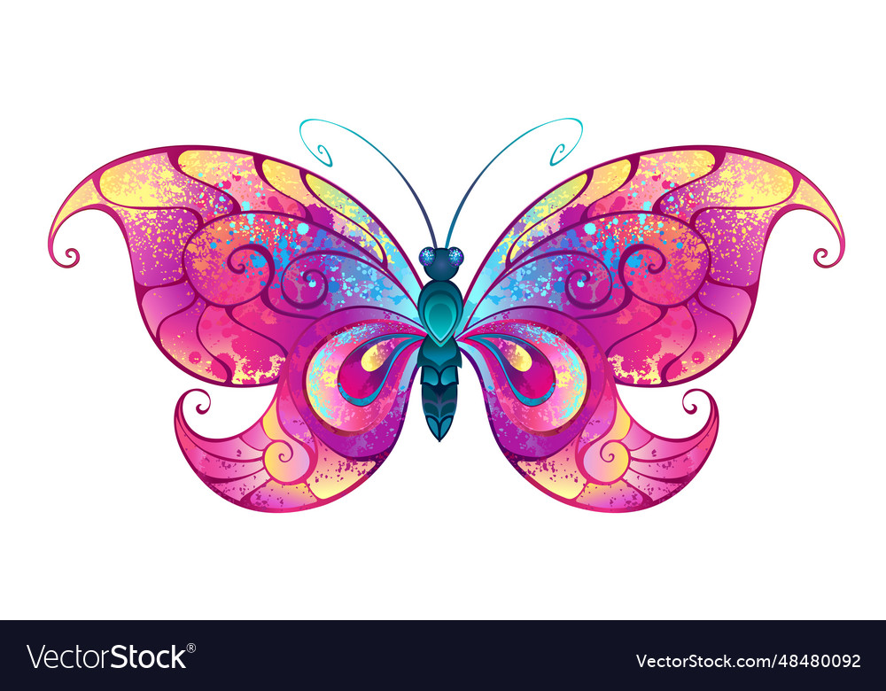 Painted pink butterfly Royalty Free Vector Image