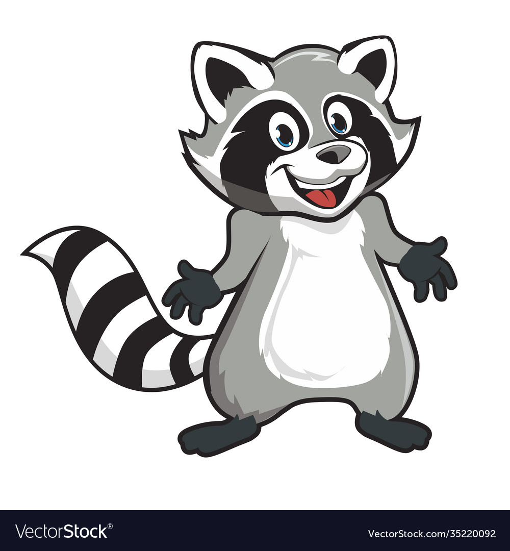 Raccoon Animal Mascot Cartoon Royalty Free Vector Image