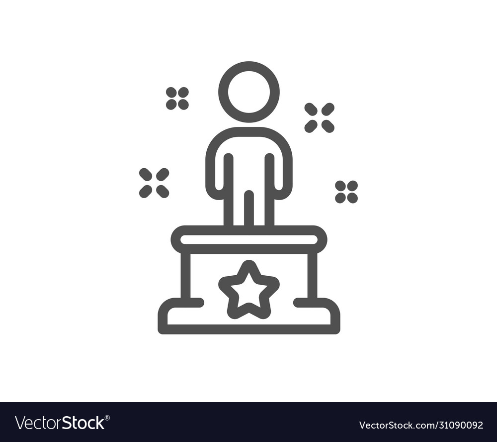 Success line icon winner podium sign Royalty Free Vector