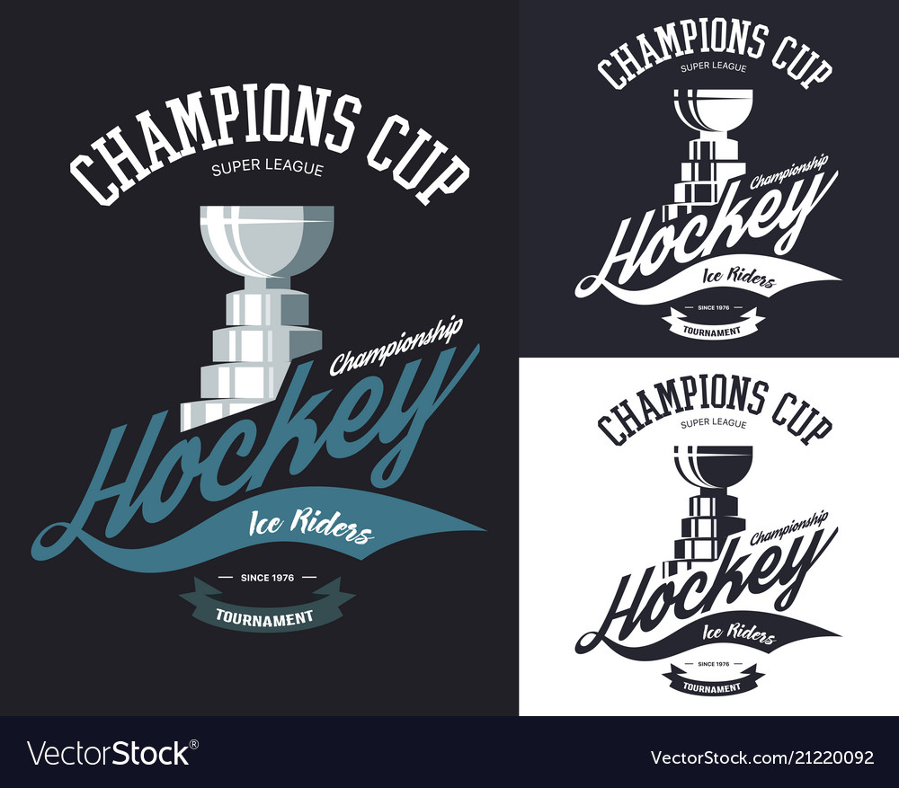 Trophy cup for hockey t-shirt print vector image Trophy cup for hockey t-shirt print