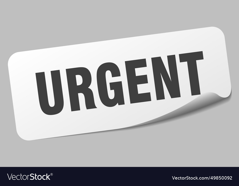 Urgent sticker urgent label Royalty Free Vector Image