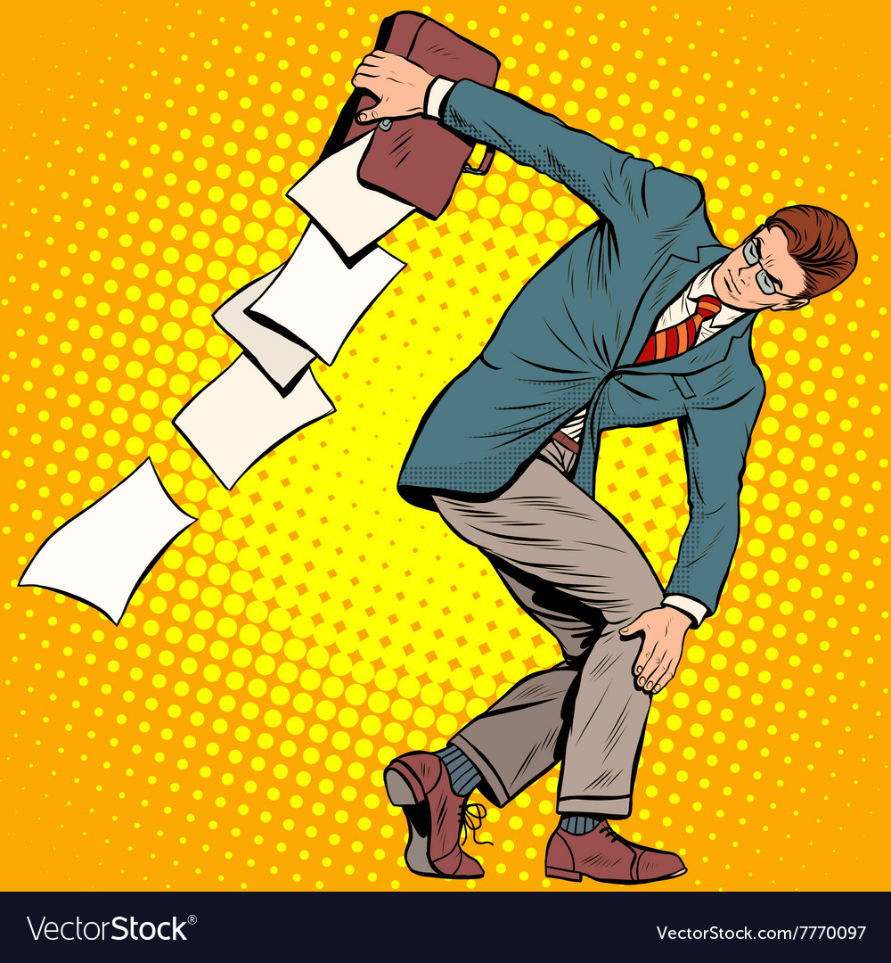 Businessman discus thrower Royalty Free Vector Image