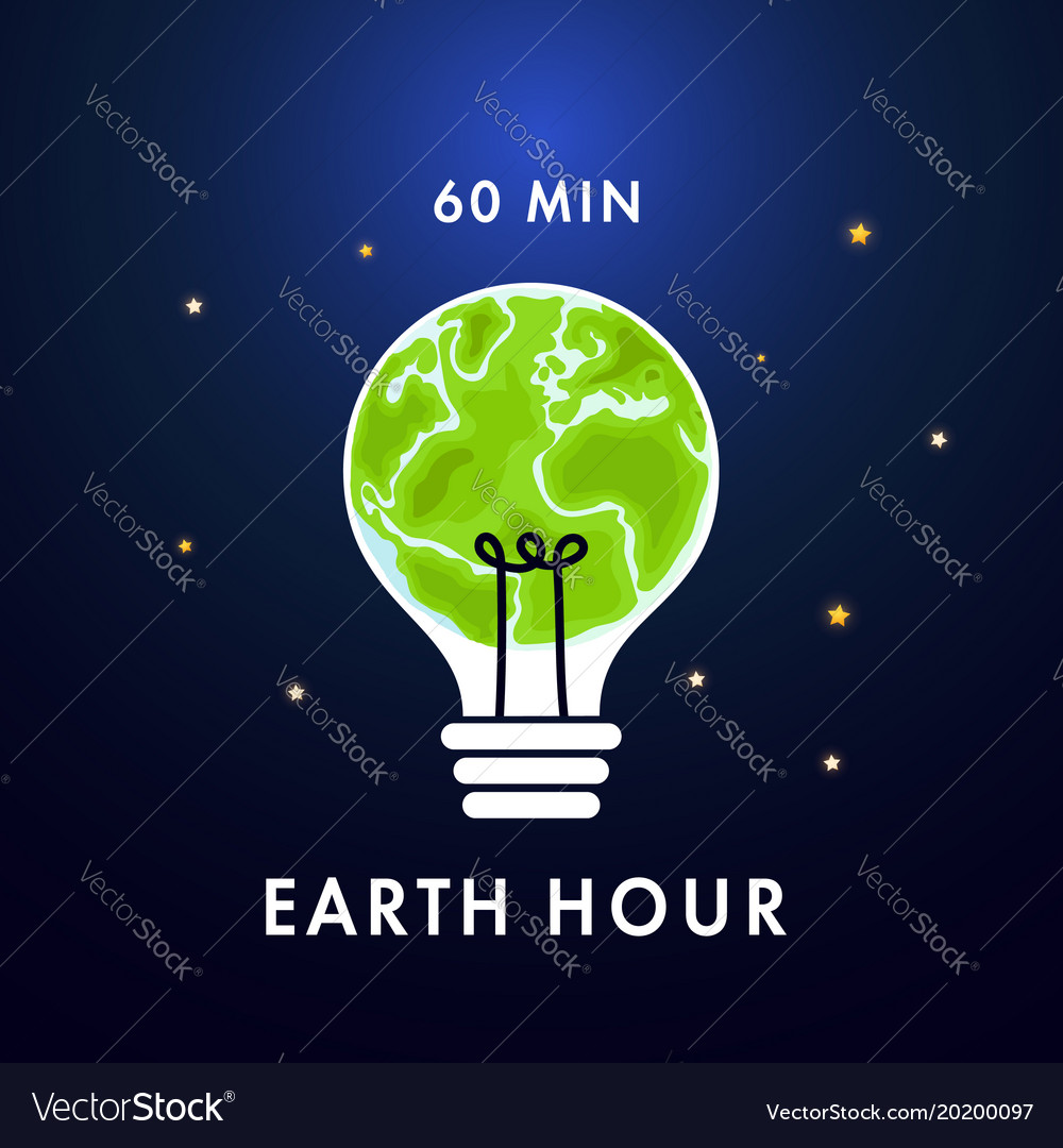 Earth hour save our planet Royalty Free Vector Image