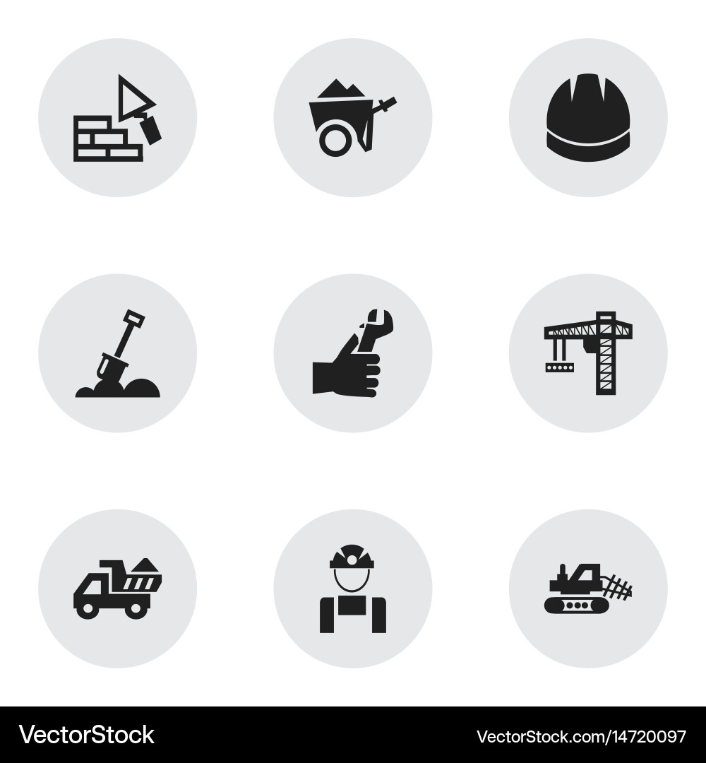 Set 9 editable structure icons includes Royalty Free Vector