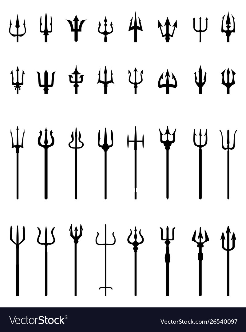 Set tridents Royalty Free Vector Image VectorStock