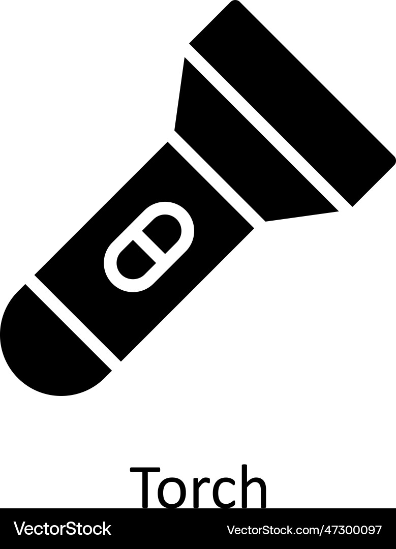 Torch solid icon design user Royalty Free Vector Image