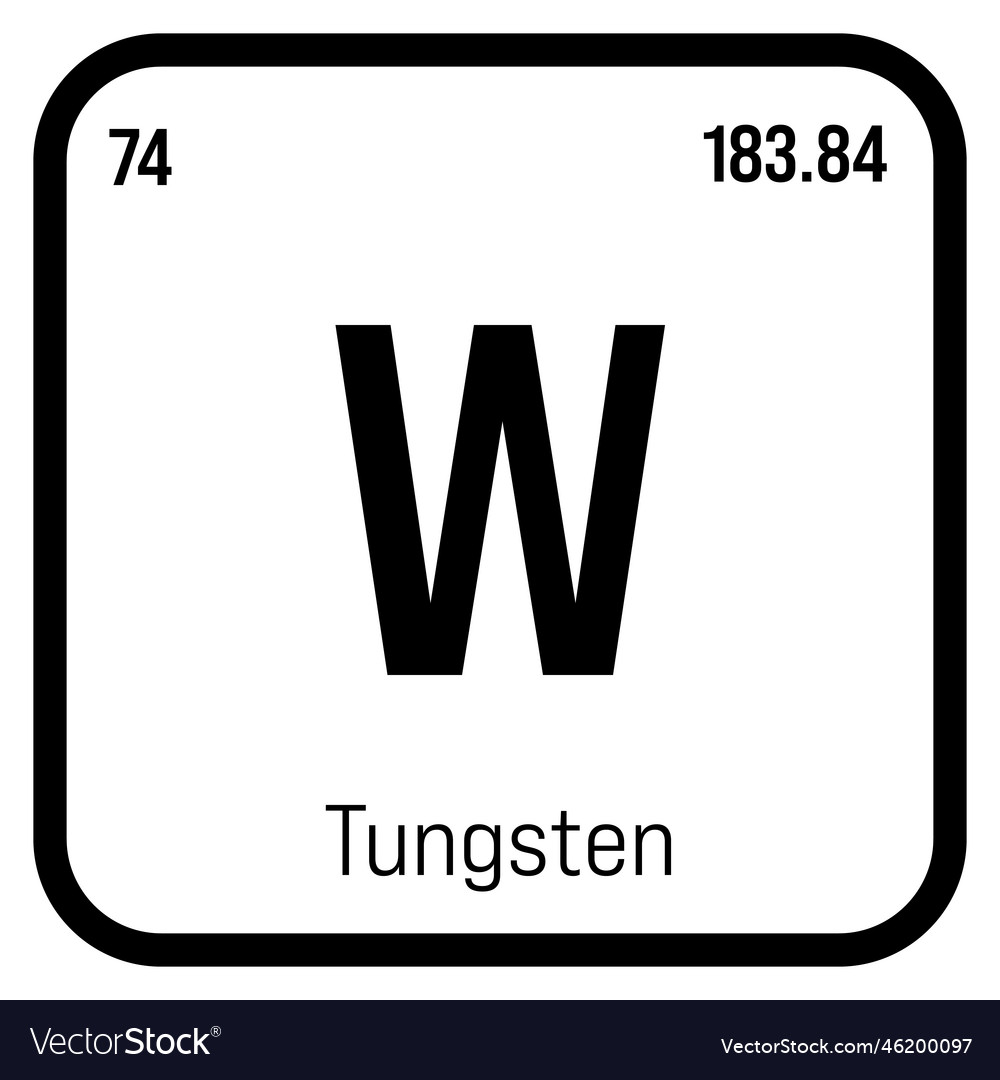 Tungsten w periodic table element Royalty Free Vector Image