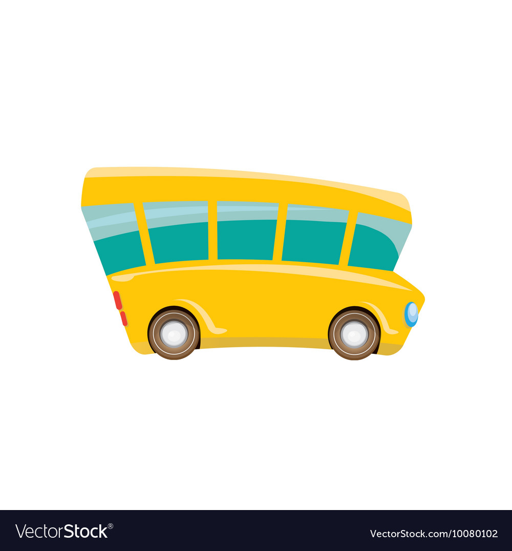 Funny cartoon orange school bus Royalty Free Vector Image