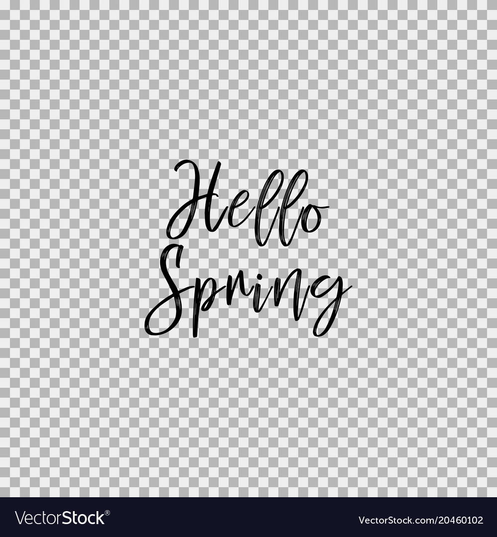 Hello spring transparent background Royalty Free Vector