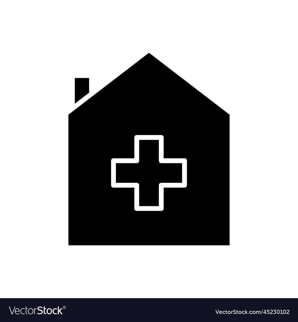 House Icon With Hospital Plus Sign Royalty Free Vector Image