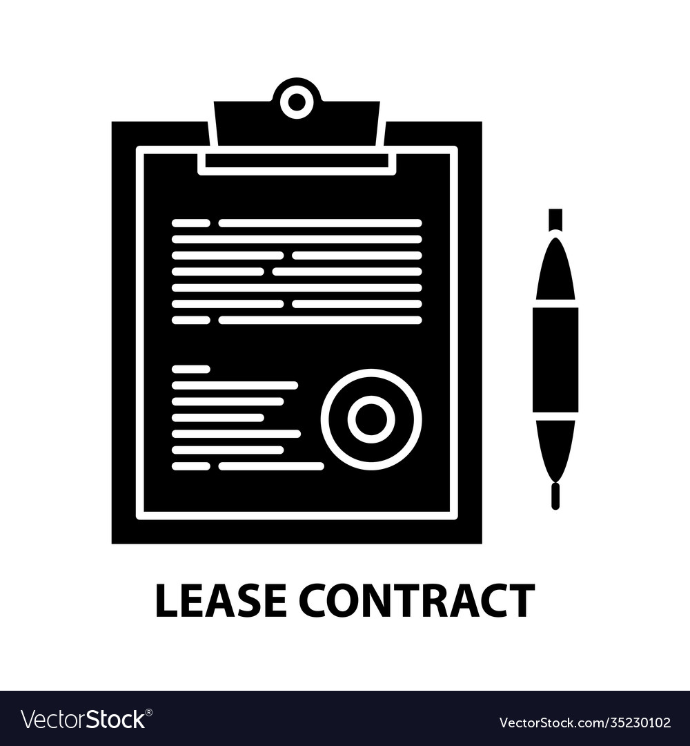 Lease contract icon black sign Royalty Free Vector Image