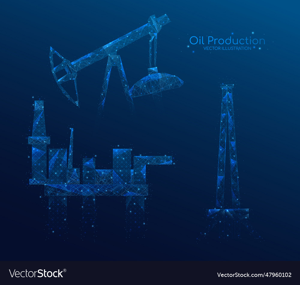 Oil fields concept Royalty Free Vector Image - VectorStock