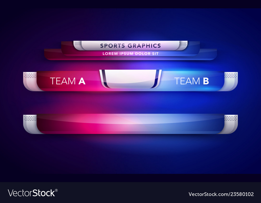 Scoreboard Team A Vs B Broadcast Graphic Vector Image