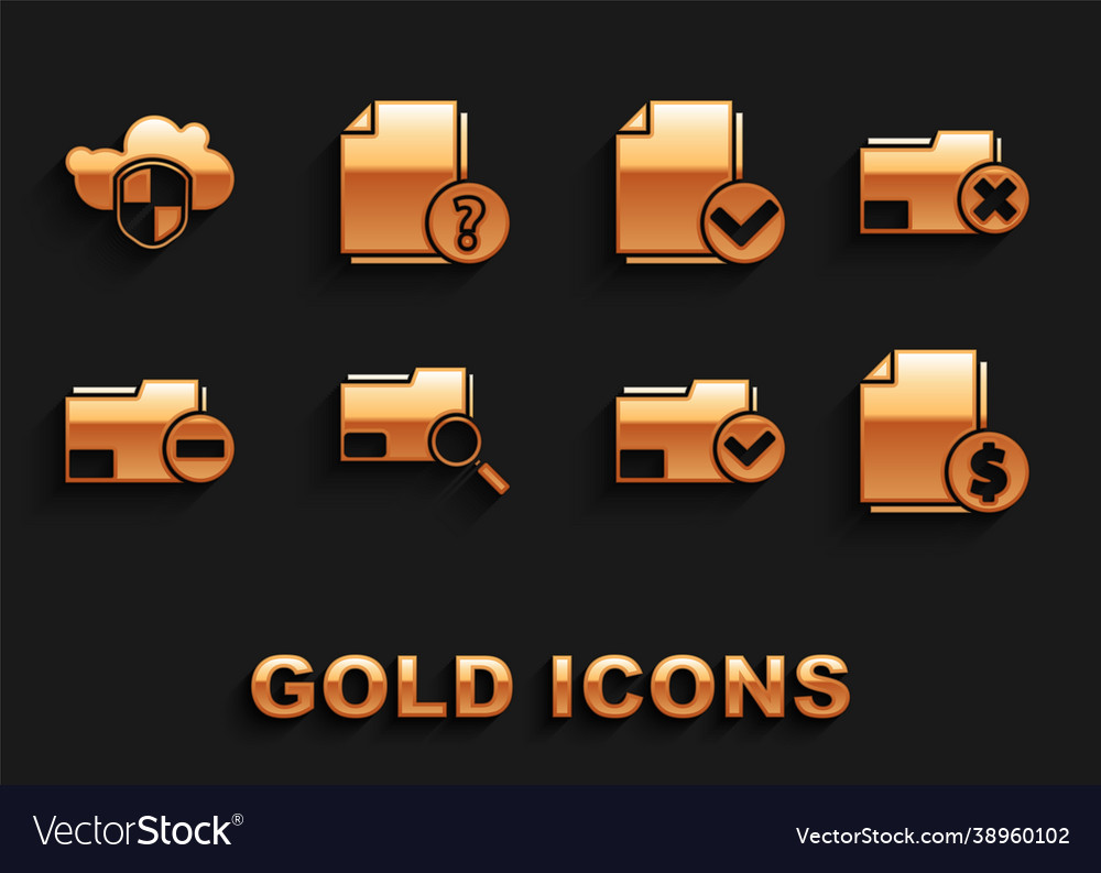 Set search concept with folder delete finance Vector Image