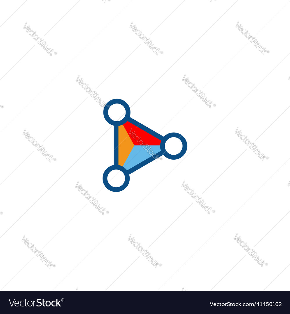 Triangle connection technology logo Royalty Free Vector