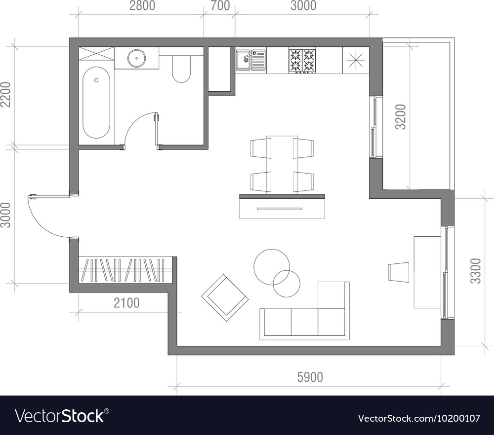 Architectural Floor Plan With Dimensions Studio