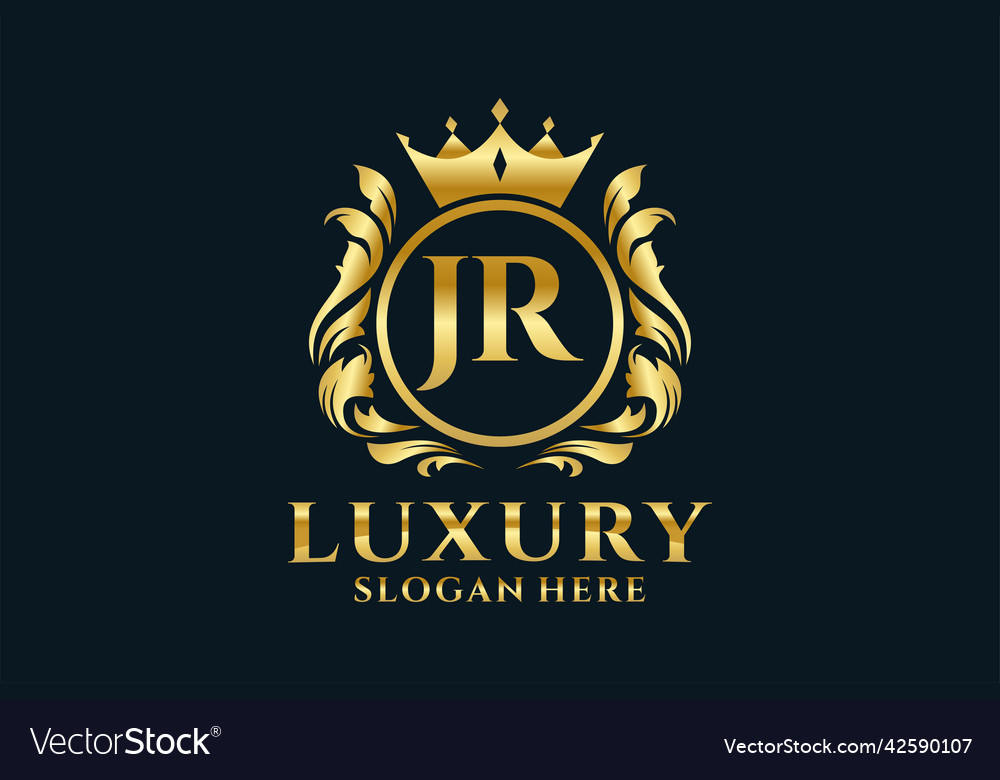 Initial jr letter royal luxury logo template Vector Image