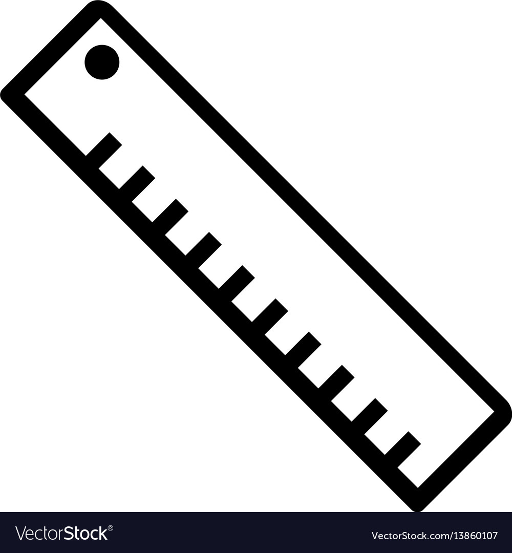 Short Ruler Icon Flat Style Stock Illustration - Download Image