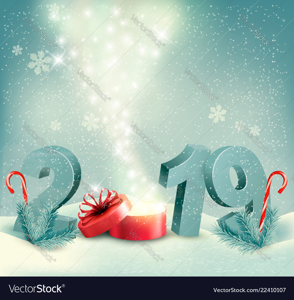 2019 Christmas Background Merry christmas background with 2019 and magic box 2019 Christmas Background Merry christmas background with 2019 and magic box