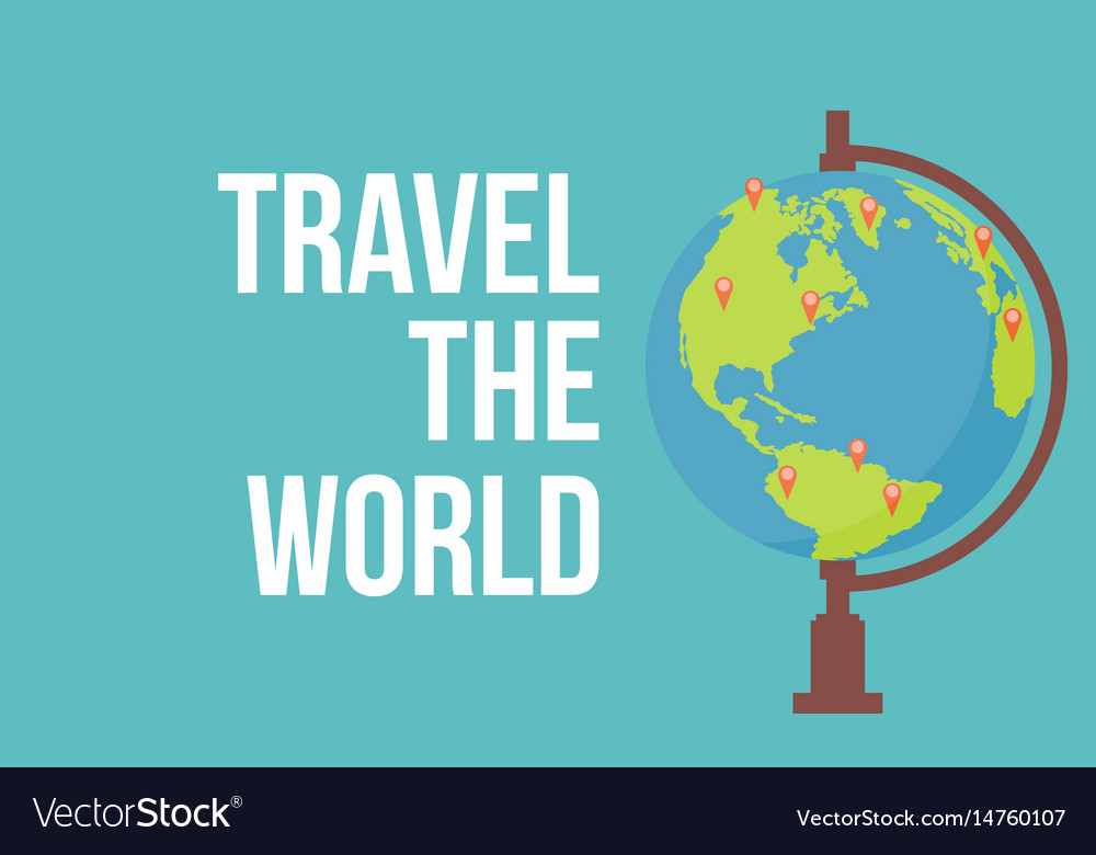 Travel the world style globe Royalty Free Vector Image