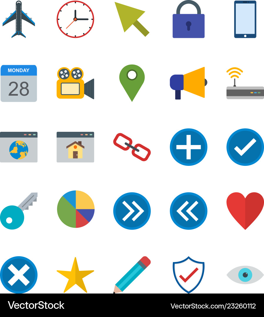 Basic ui icon set Royalty Free Vector Image - VectorStock