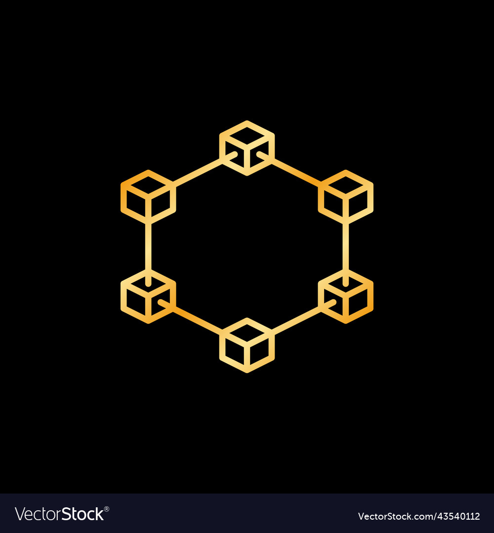 Block-chain colored line icon - blockchain