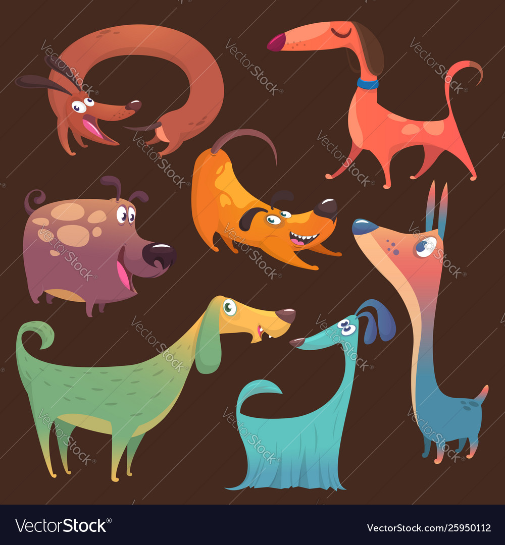 Cartoon dogs set Royalty Free Vector Image - VectorStock