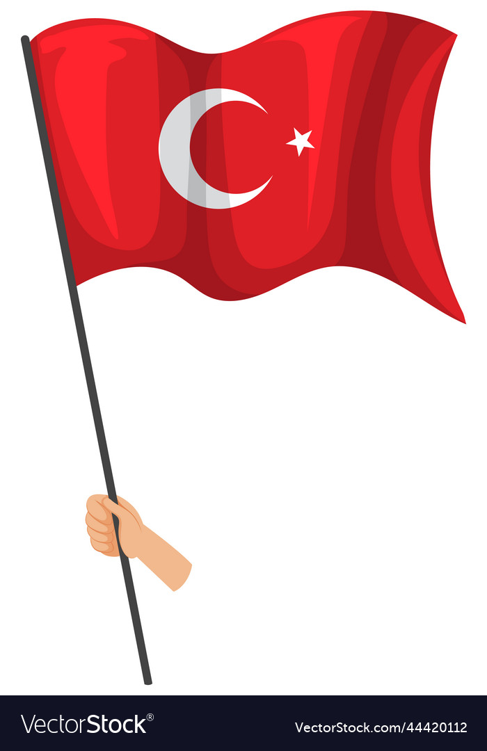 Flag of turkey with crescent moon and star Vector Image