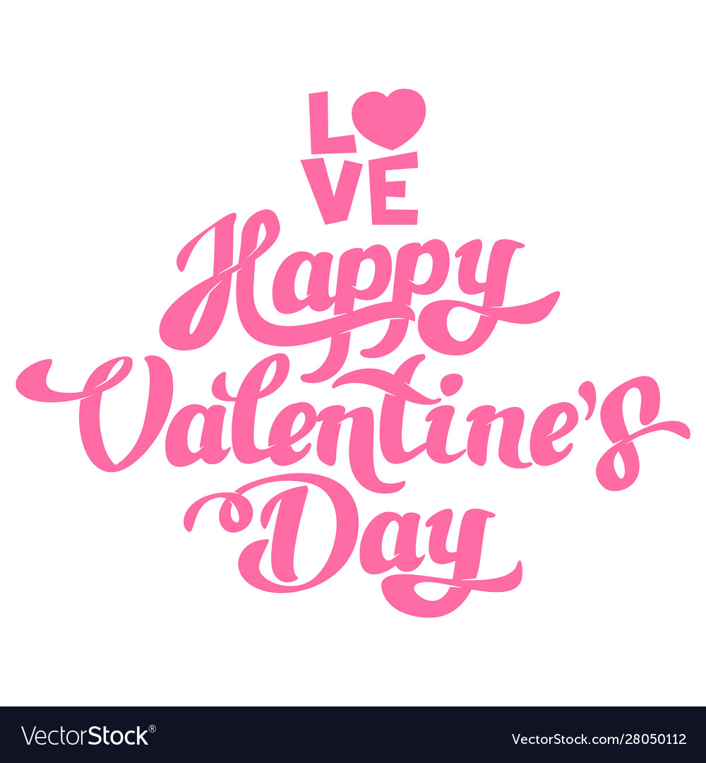 Happy valentines day hand drawing lettering Vector Image